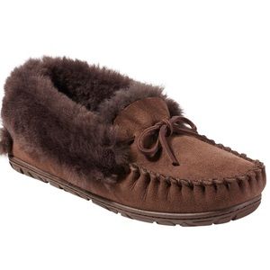 UNWORN  L. L. Bean Suede & Genuine shearling lamb fur Moccasins